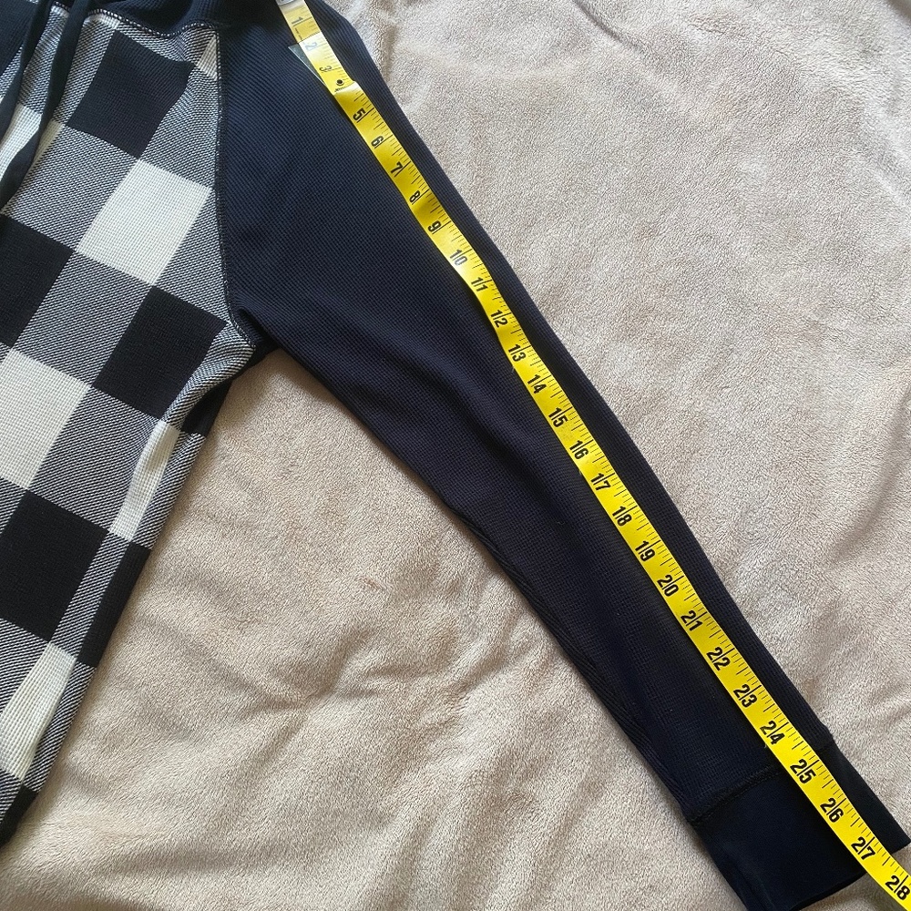 Ralph Lauren Black and Cream  Buffalo Check Long Sleeve Hoodie Shirt, Size L - Picture 7 of 9